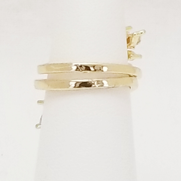 Leaf Rhinestones Stackable Women's Ring. 14K Gold Plated. New - Picture 6 of 6